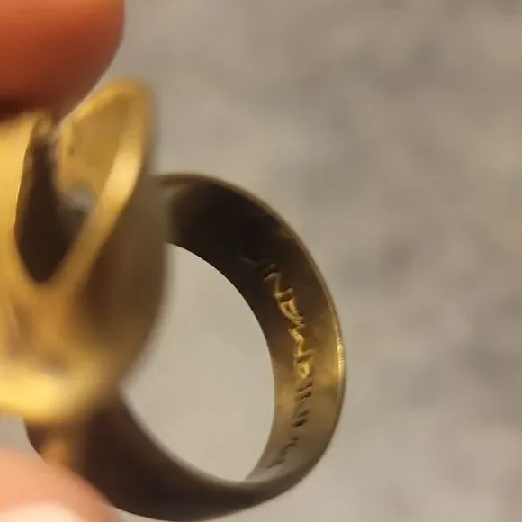 NWT ManiaMania Muse Ring Brass Gold Edgy Indie Punk Abstract Sculptural Modern 7